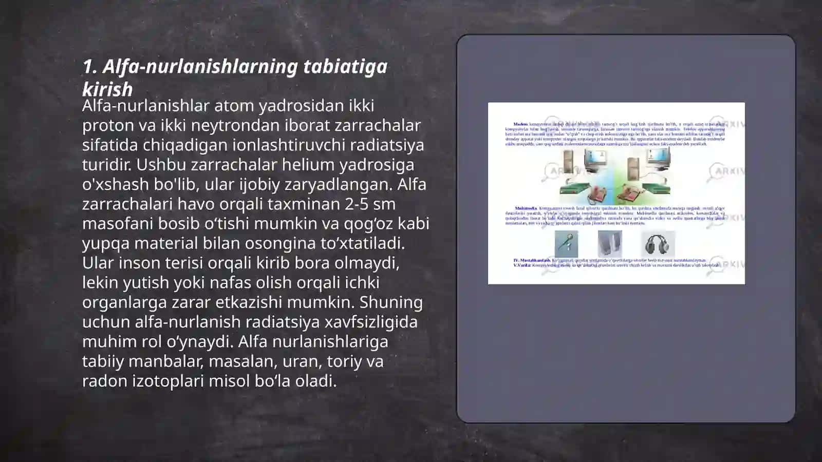 Alfa-nurlanishlarning modda orqali o‘tishi 3