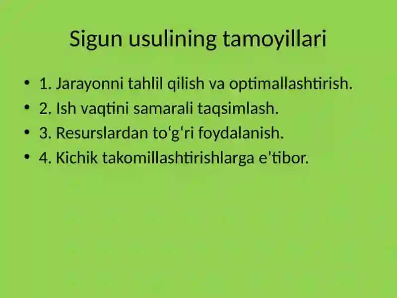 Sigun usuli: Kelib chiqishi va hozirgi qo‘llanilishi 3