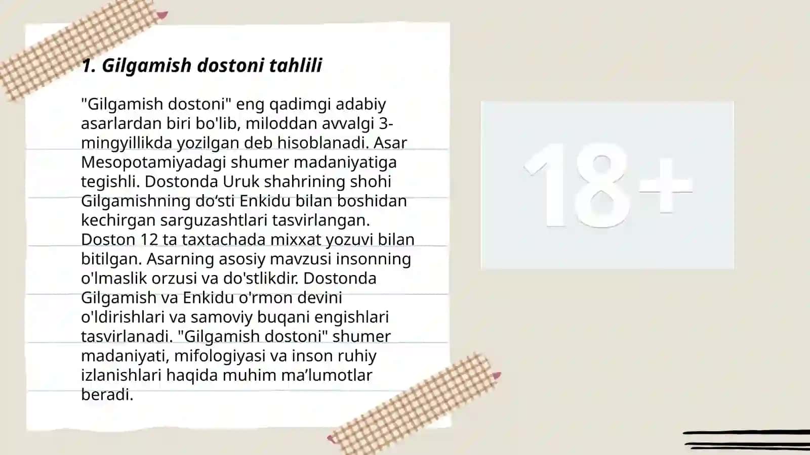 Qadimgi sharq adabiyoti namunalari tahlili 3