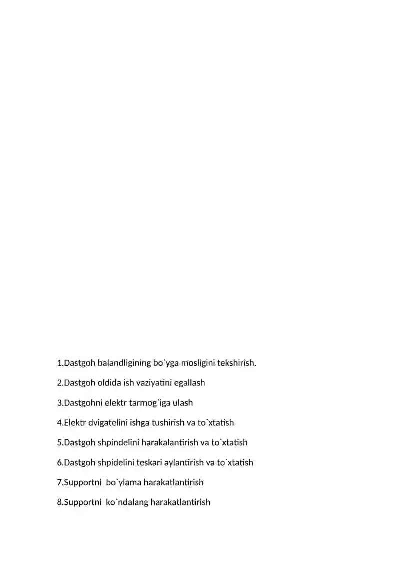 Tokarlik dastgohining tuzilishi va asosiy qismlari 3