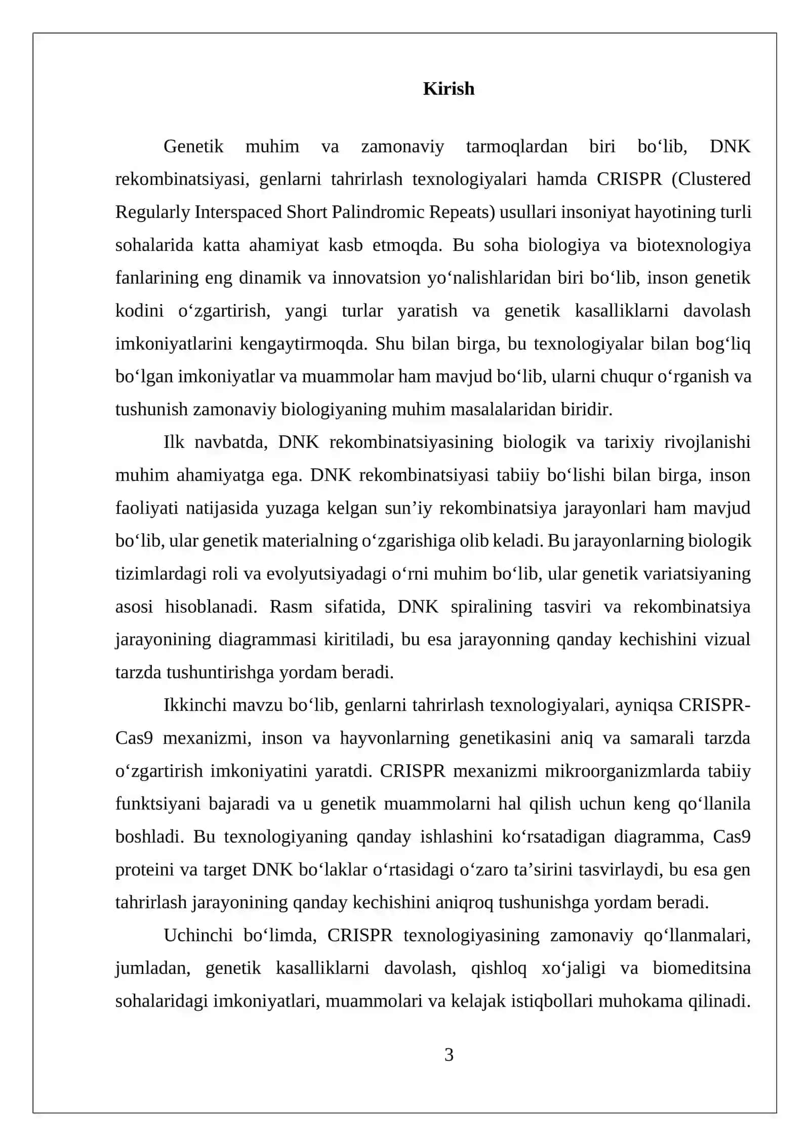 DNK rekombinatsiyasi, genlarni tahrirlash, CRISPR 3