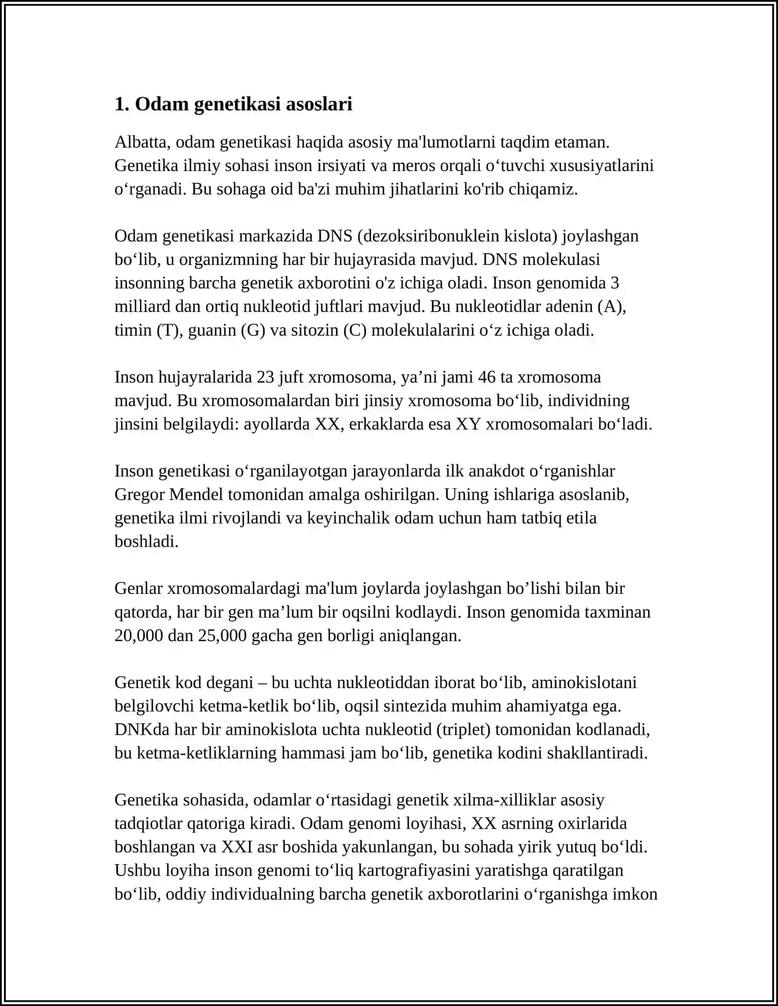 ODAM GENETIKASINING GENEALAGIK USULI 3