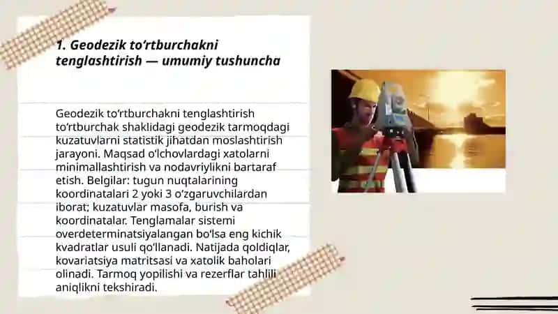 Geodezik to‘rtburchakni tenglashtirish 3