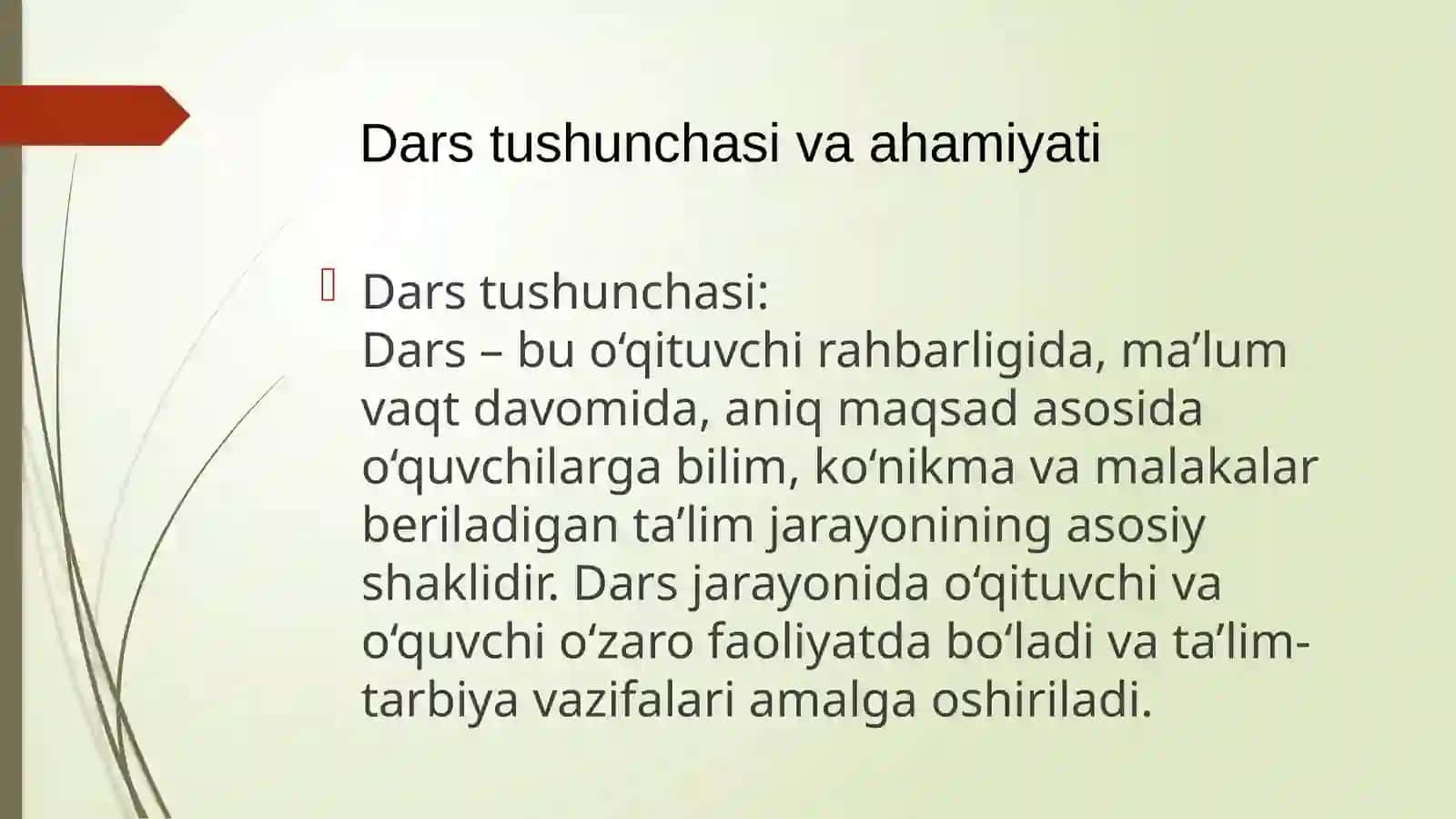 Dars – Talim tizimini tashkil etishining asosiy shakllari 3