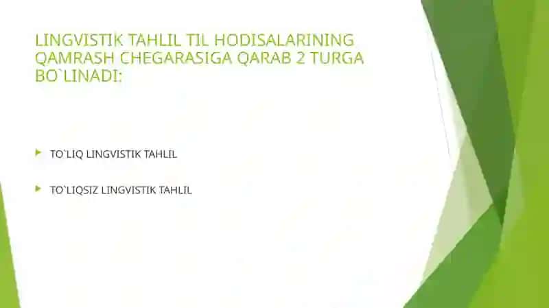 TAHLIL TIPLARI. TAHLILGA TAYYORGARLIK BOSQICHLARI 3