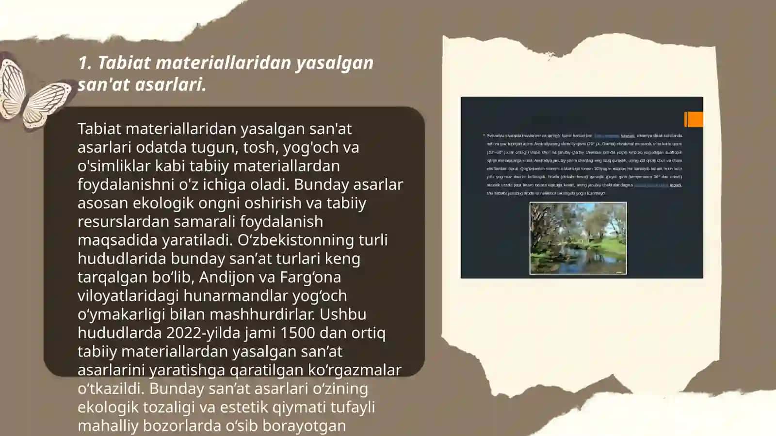 Tabiat materiallaridan ko'rgazmalar tayyorlash Sapayeva Nozima 3