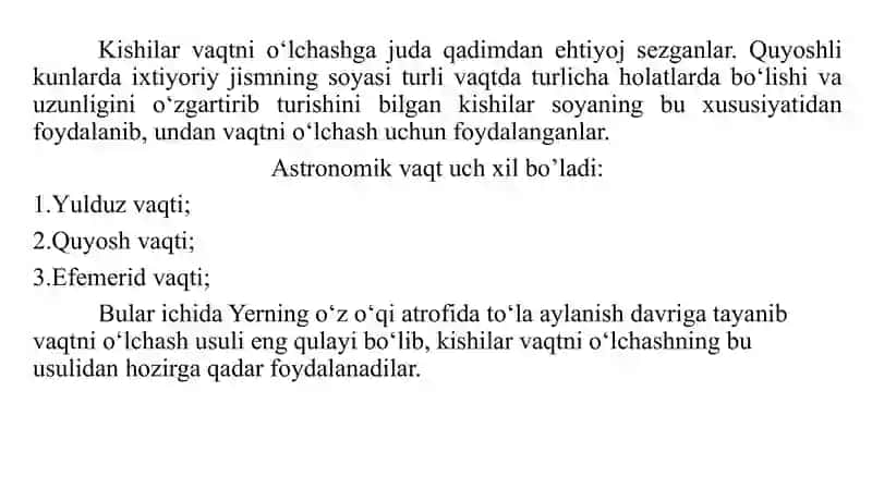 Vaqtni o‘lchashning asoslari 3