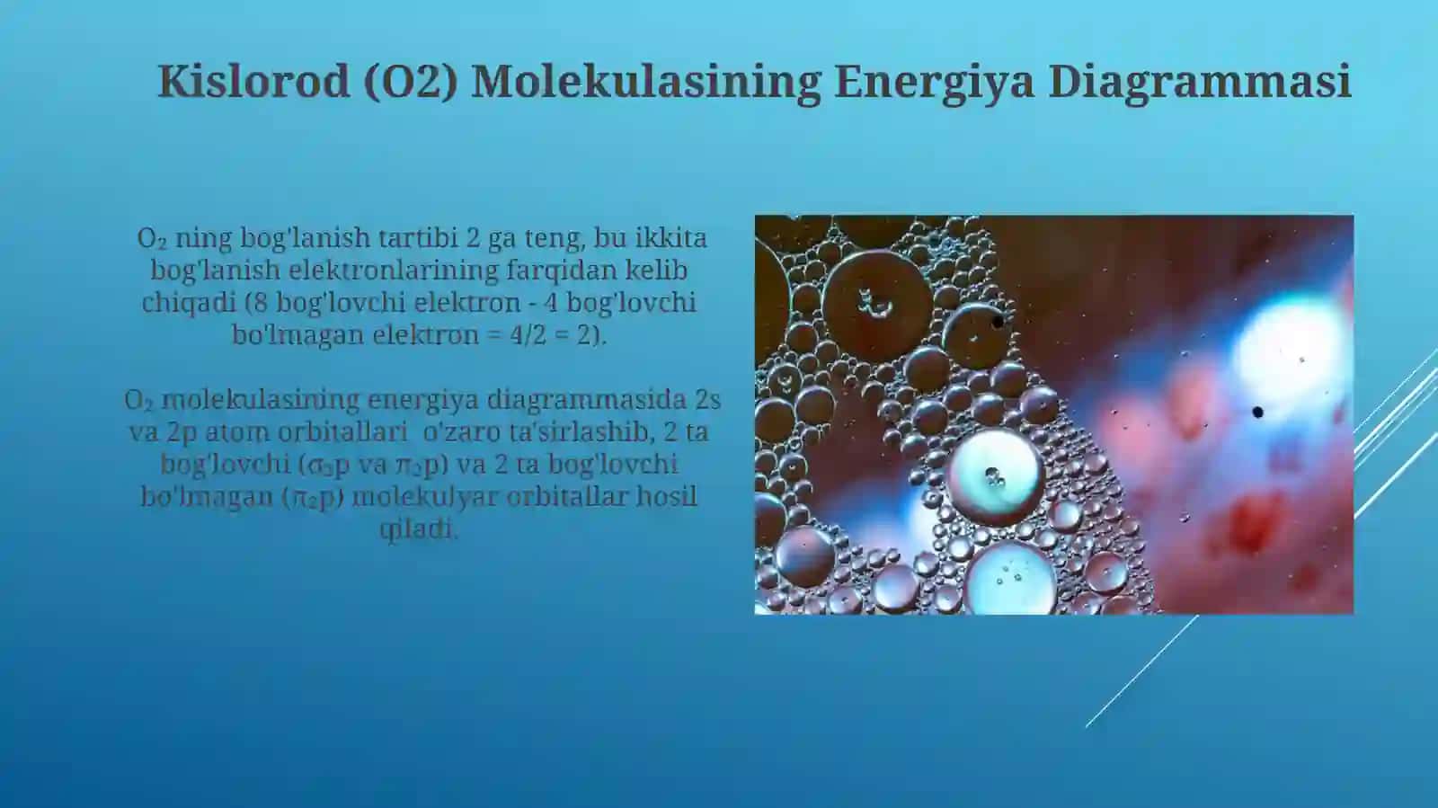 Molekulyar Orbitallar Metodi Gomonuklear Molekulalar va Energetik Diagrammalar Tuzish 3