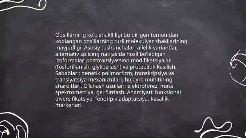 Oqsillarning koʻp shaklliligi, ahamiyati 3