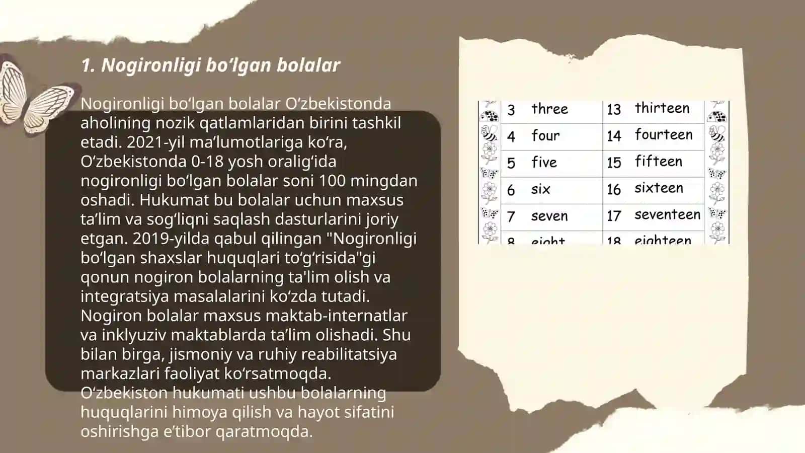 Inklyuziv ta'limga jalb etiladigan, alohida ta'lim olish ehtiyoji bo'lgan bolalar toifalari 3