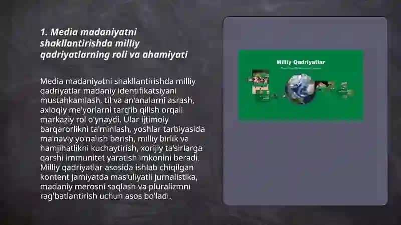 Media madaniyatni shakllantirishda milliy qadriyatlar oʻrni 3