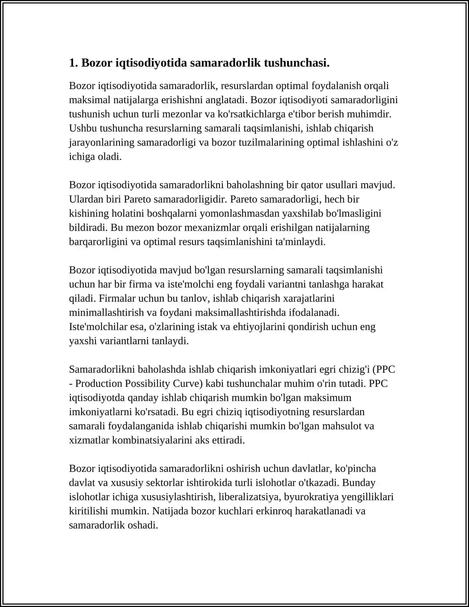 BOZOR IQTISODIYOTIDA SAMARADORLIK MUAMOLARI 3