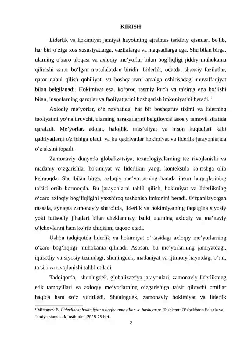 LIDERLIK VA HOKIMIYAT O’RTASIDA AXLOQIY ME’YORLARNING BOG’LIQLIGI 3