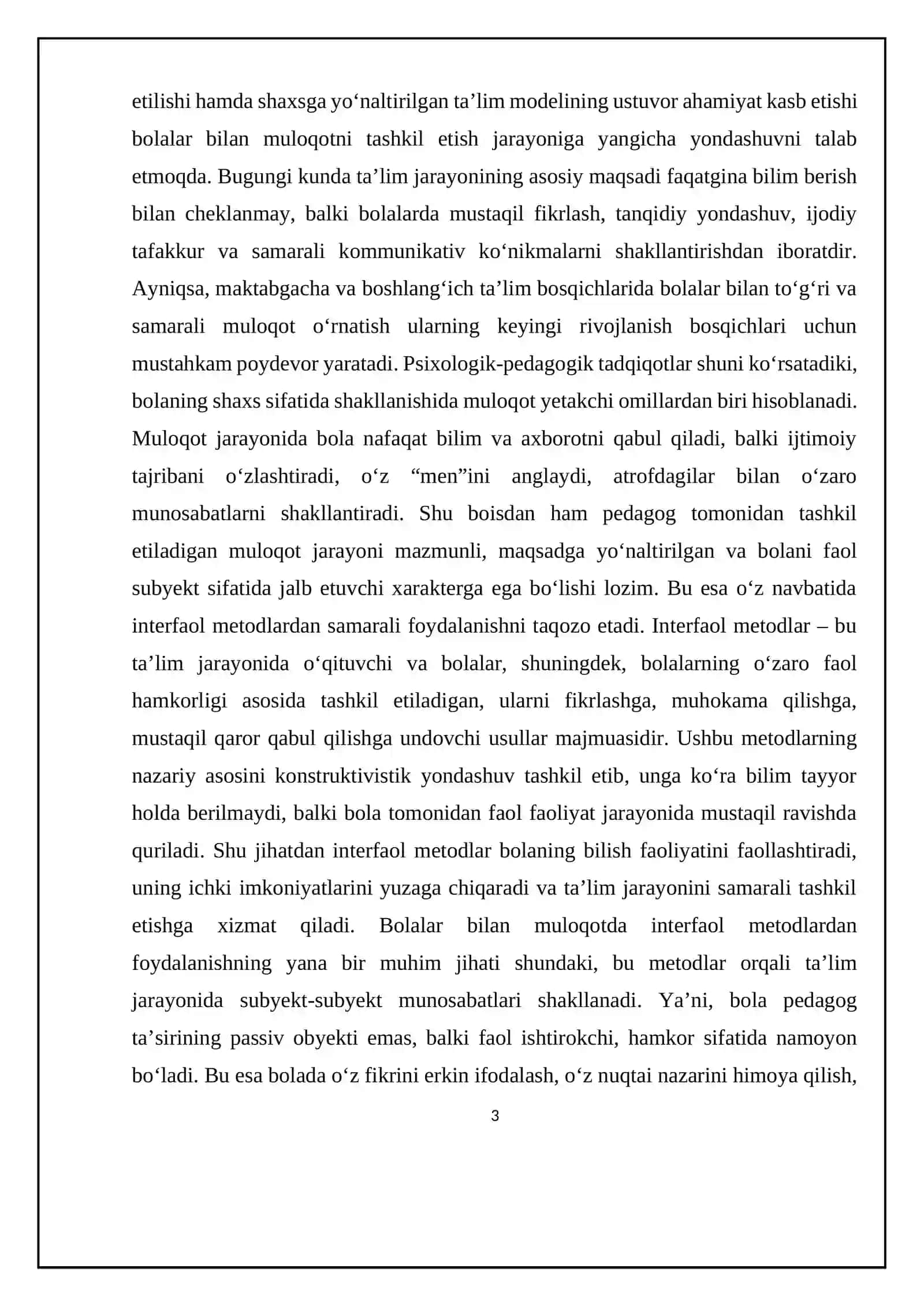 BOLALAR BILAN MULOQOTDA INTERFAOL METODLARDAN FOYDALANISH 3