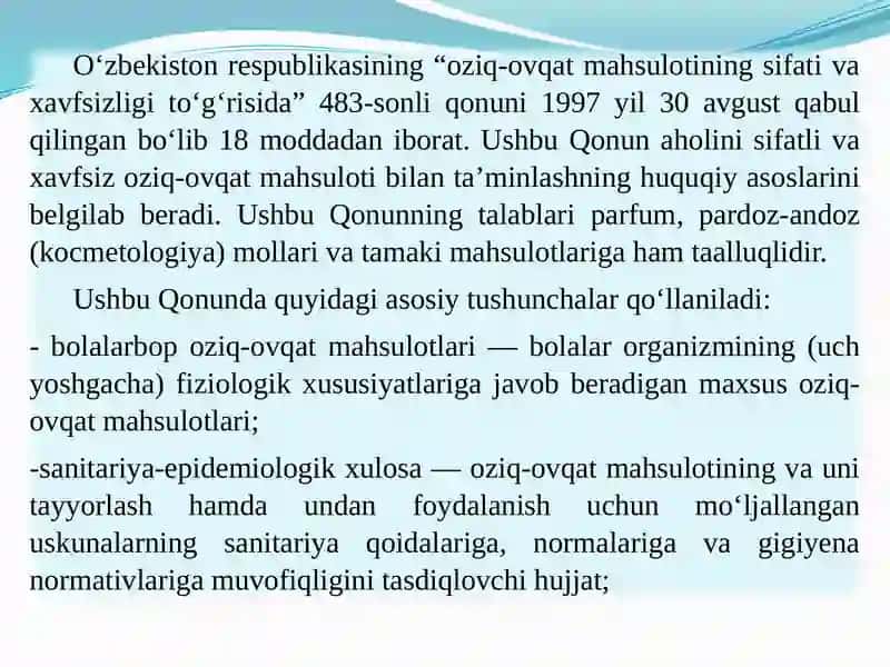 Chorvachilik Mahsulotlari Sifatini Taminlash 3
