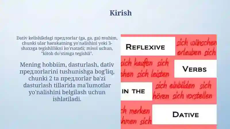 Dativ kelishikdagi predloglar 3