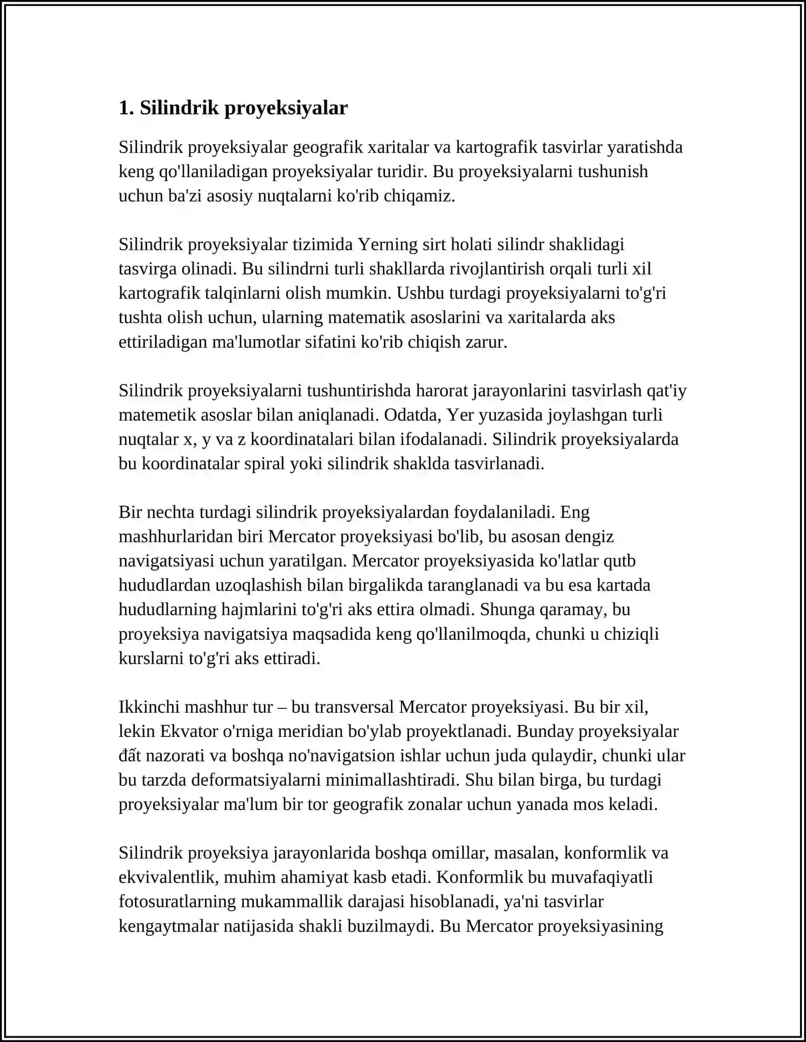 KARTOGRAFIK PROYEKSIYALAR 3