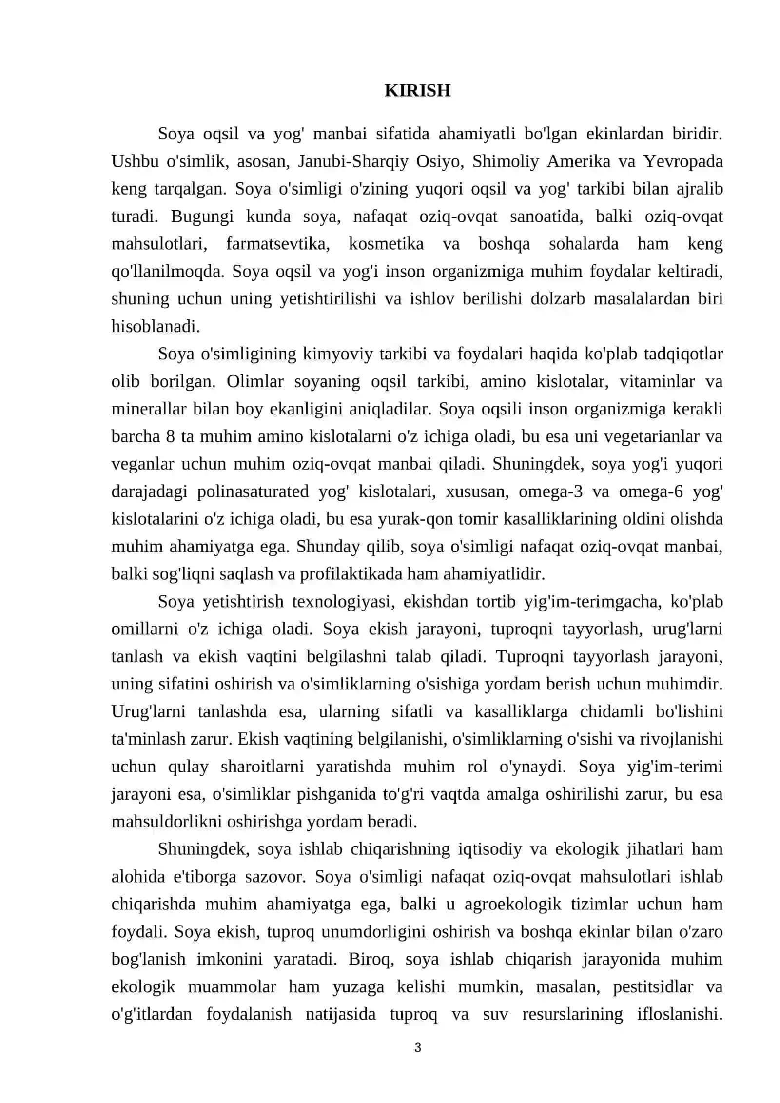 Soya oqsil va yog' manbai sifatida.Uni yetishtirish texnalogyasi 3