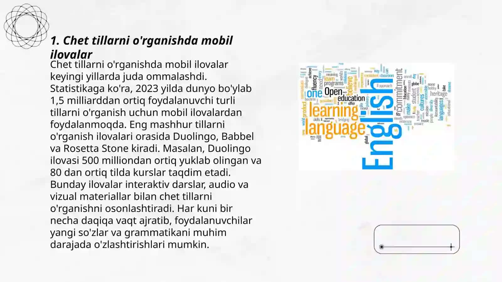 Chet tillarni o'rganishda mobil ilovalar 3