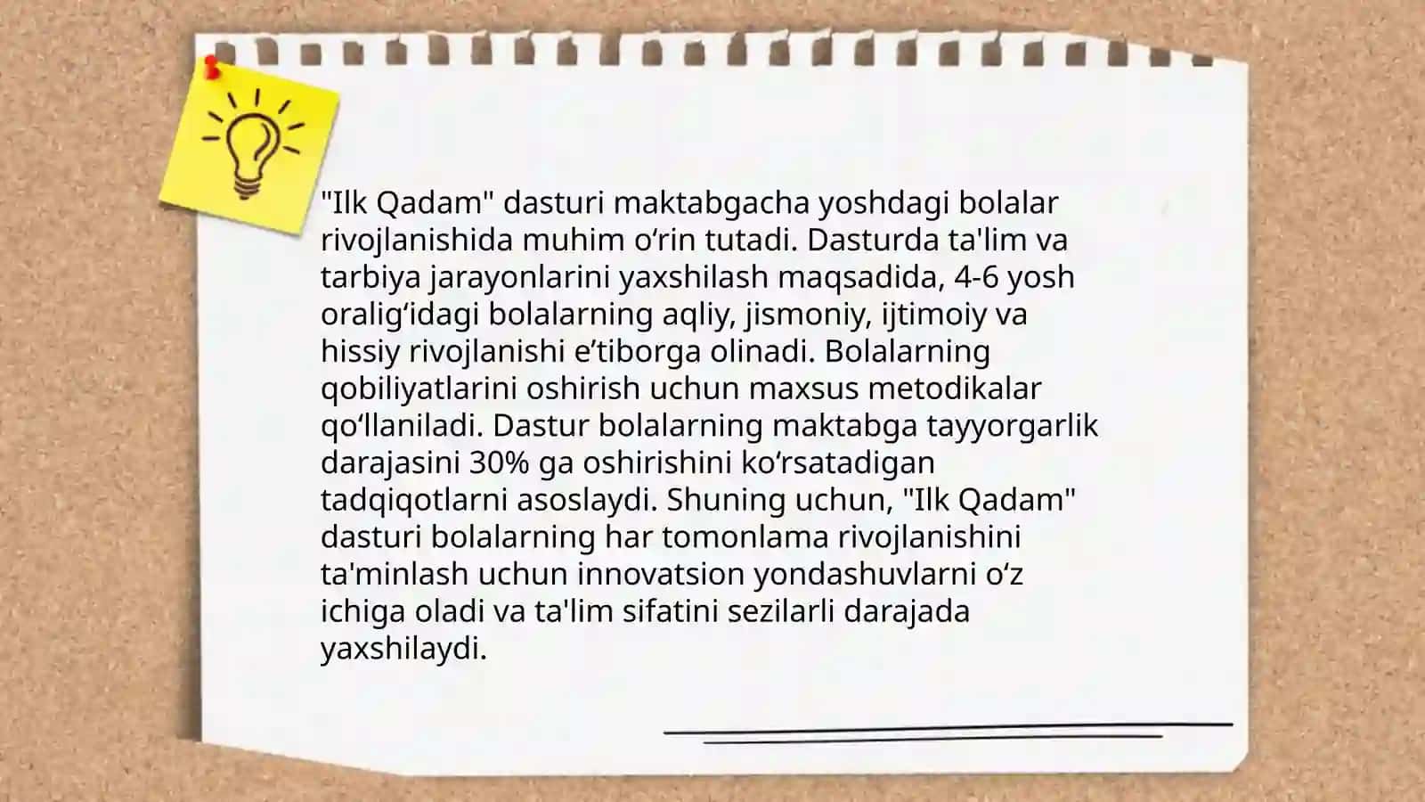 Ilk Qadam dasturi 3