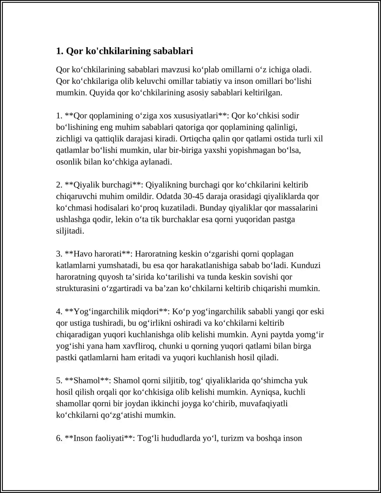 TABIIY RESUTSALAR VA ULARDAN OQILONA FOYDALANISH. QOR KOʻCHKILARI 3
