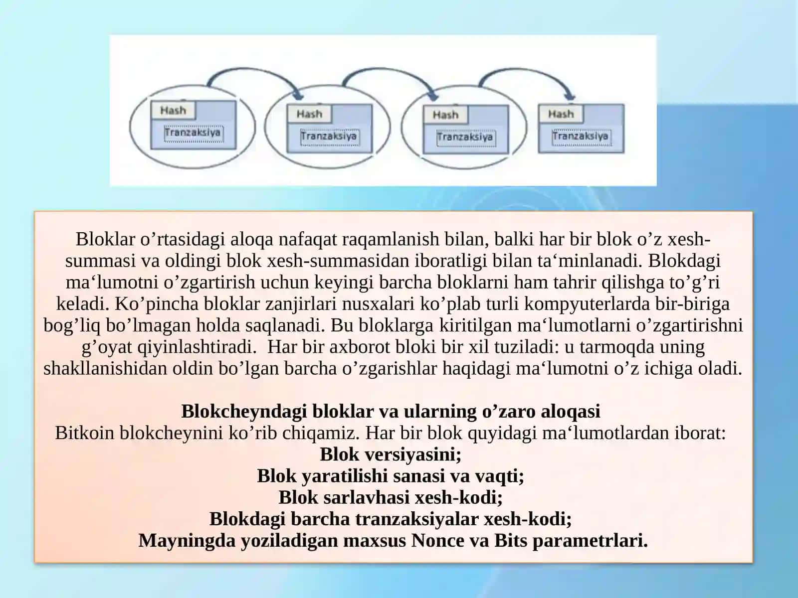 Har xil faoliyat sohalarida blokcheyntexnologiyasidan foydalanish xususiyatlari 3