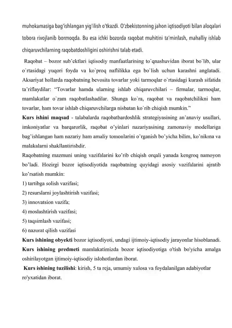 Raqobat – bozor iqtisodiyotini harakatlantiruvchi kuchi sifatida 3