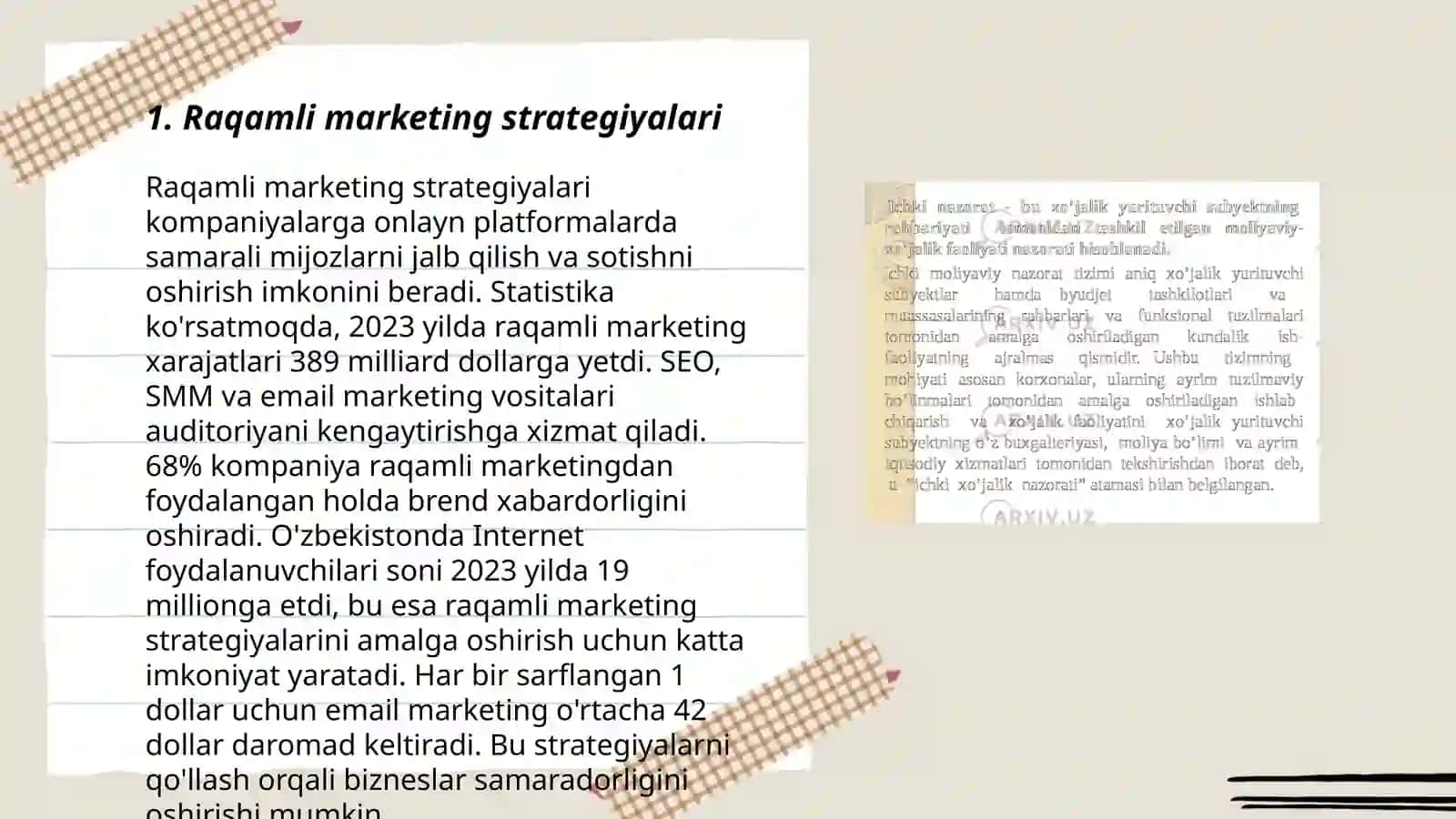 Turistik korxonalarda marketingni rivojlantirish usullari 3