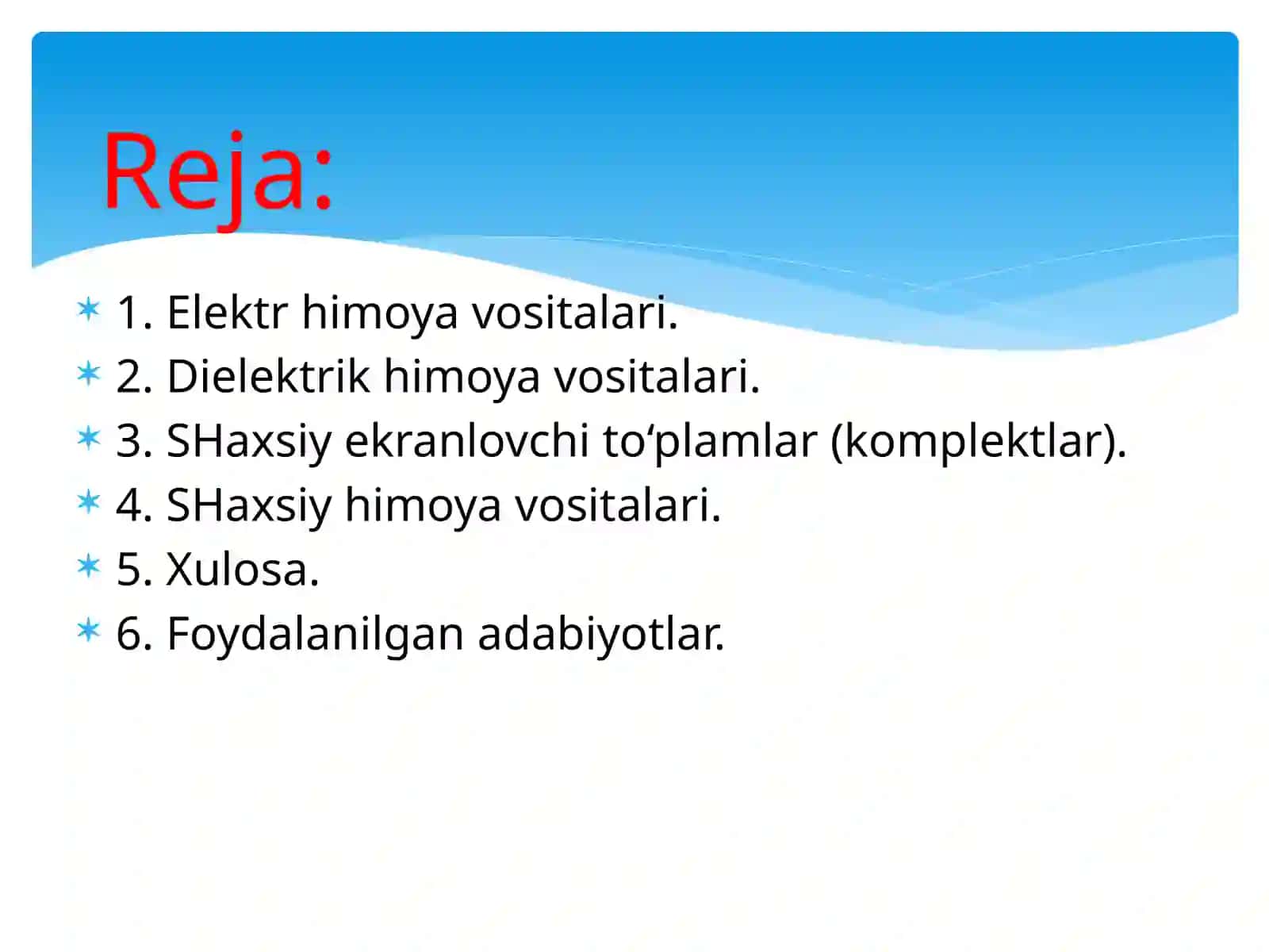 Elektroxavfsizlik asoslari fanidan Mustaqilishi 3