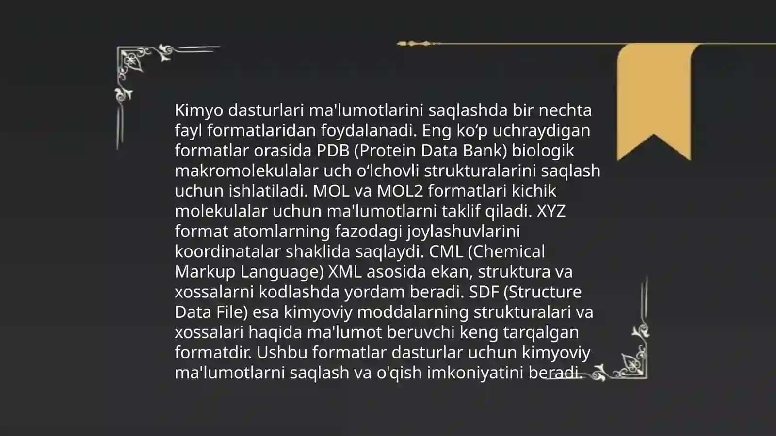 Kimyo dasturlaridagi fayl formatlari 3