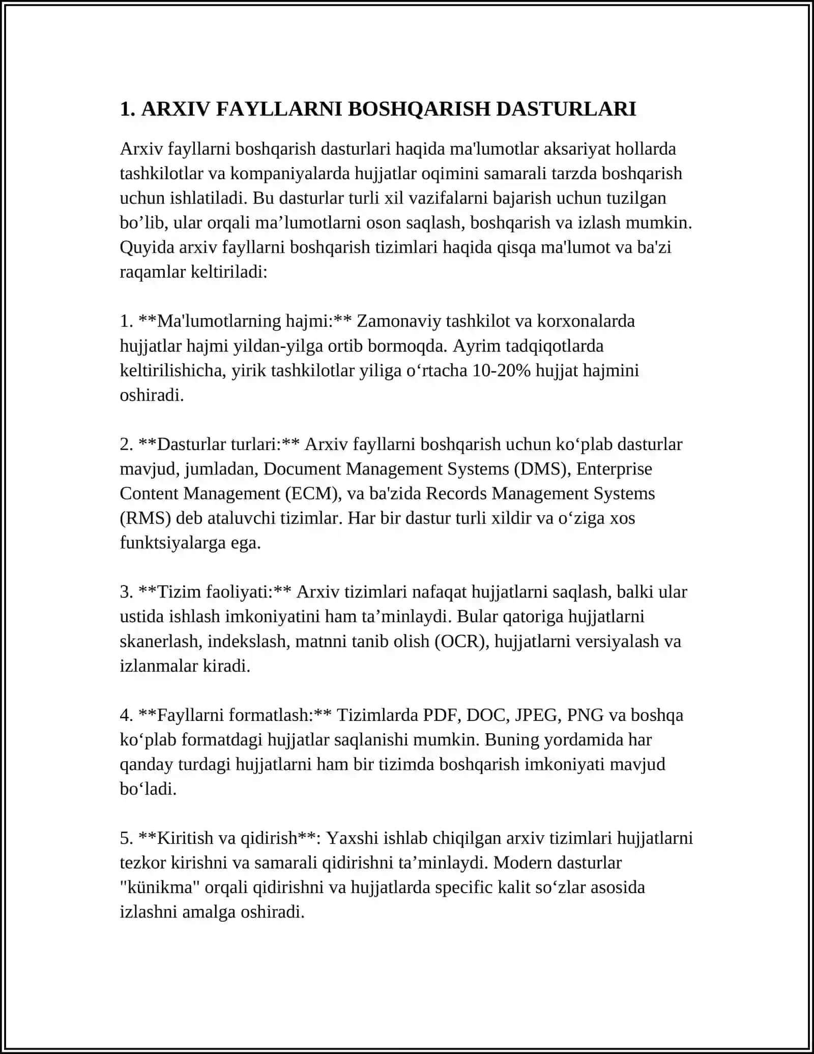 ARXIVLOVCHI DASTURLAR BILAN ISHLASH 3