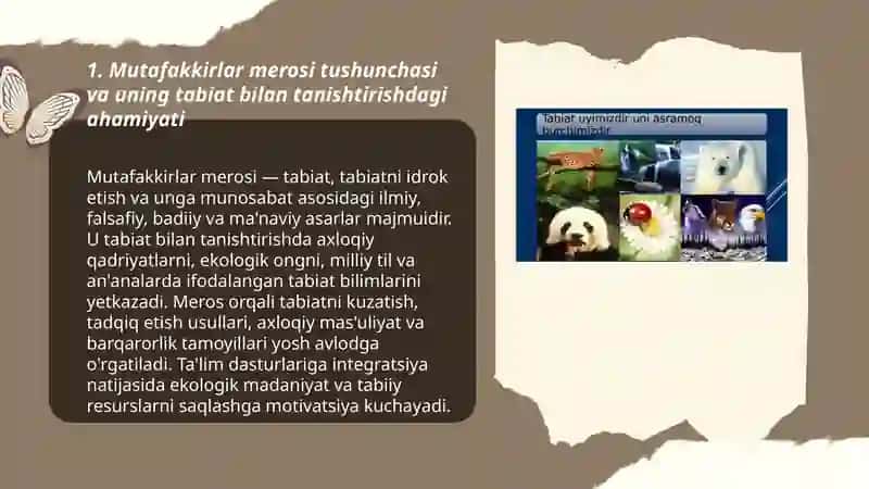 Tabiat bilan tanishtirishda mutafakkirlar merosidan foydalanish 3