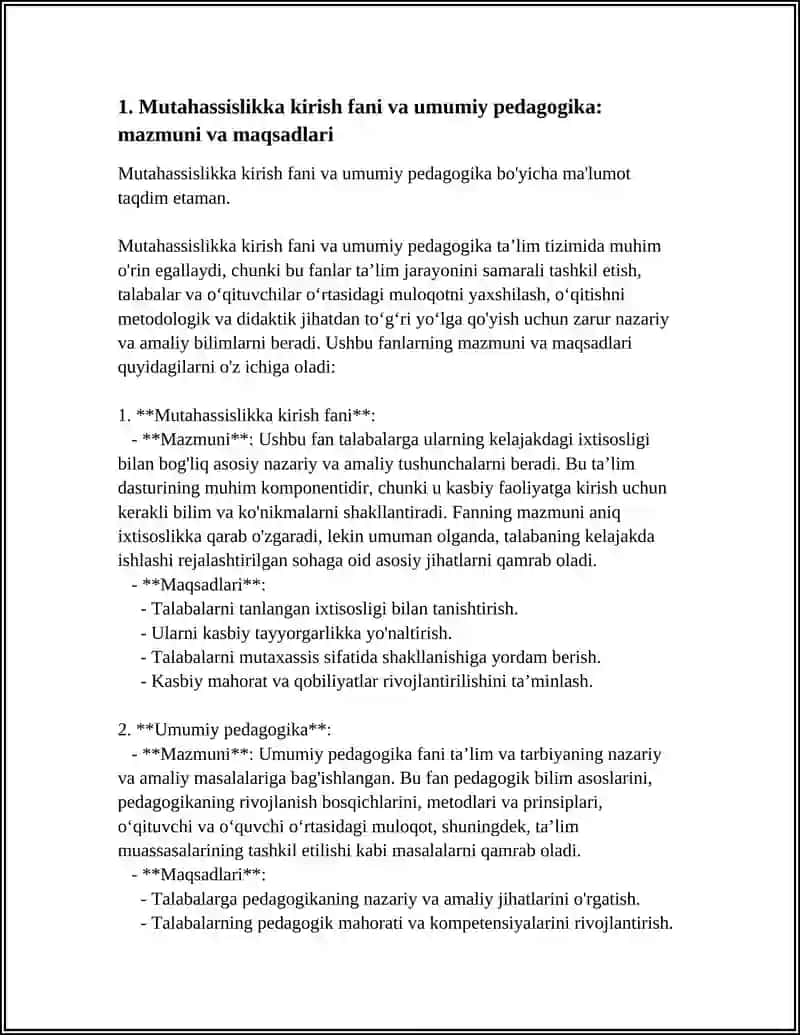 Mutahassislikka kirish fani va umumiy pedagogika 3