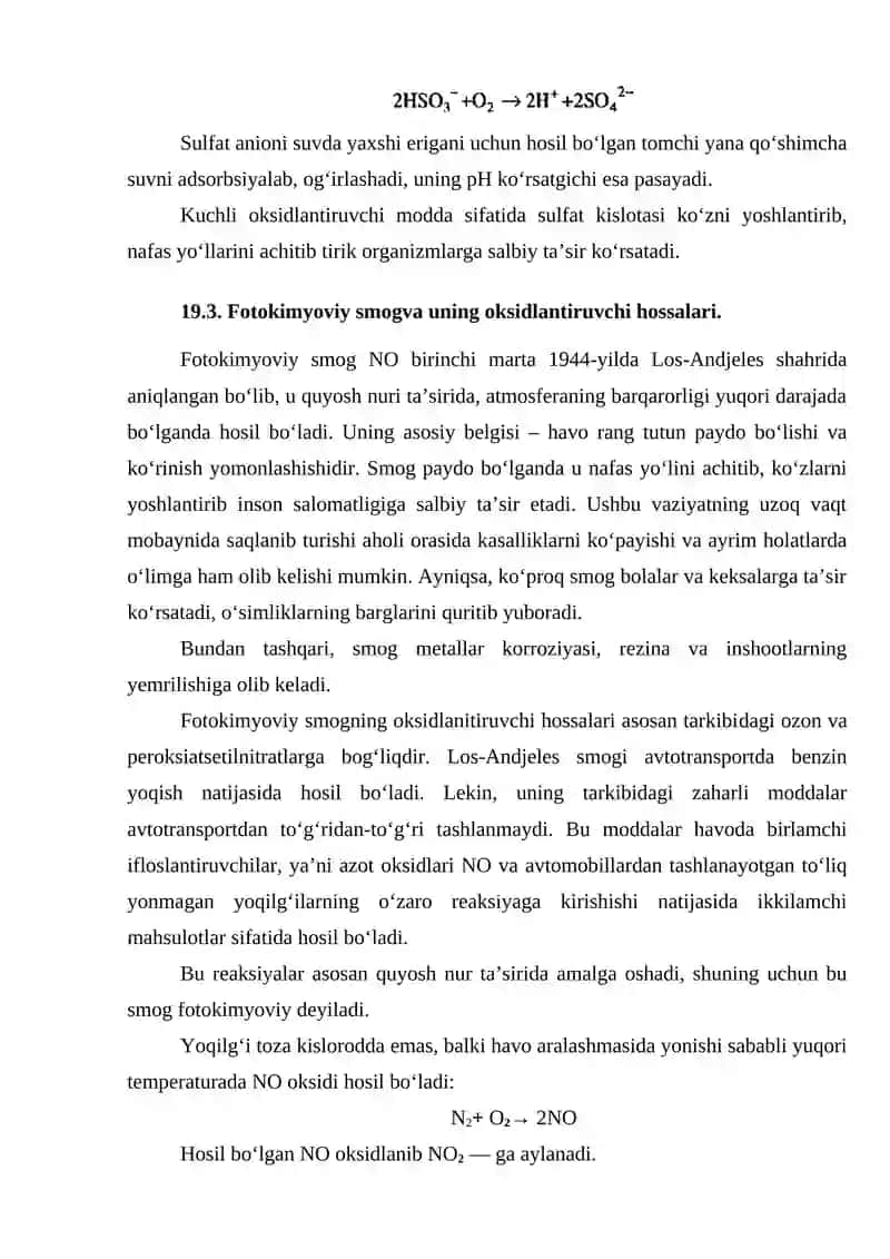 Shahar atmosferasidagi fotokimyoviy smog 3