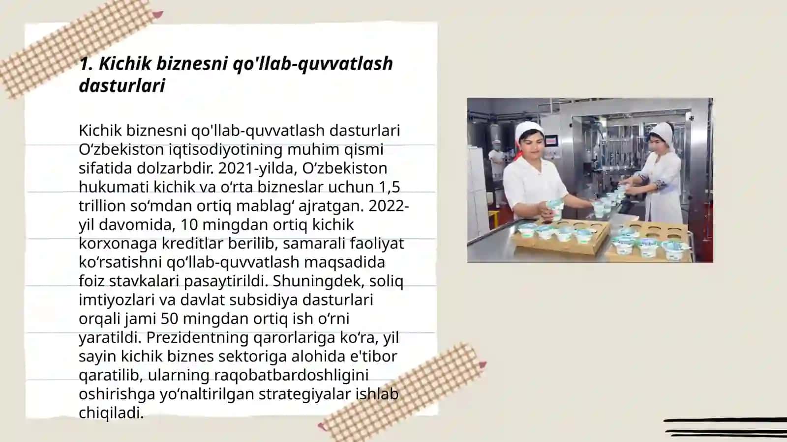 Kichik biznes va xususiy tadbirkorlikni rivojlantirish bóyicha davlatning iqtisodiy siyosati 3