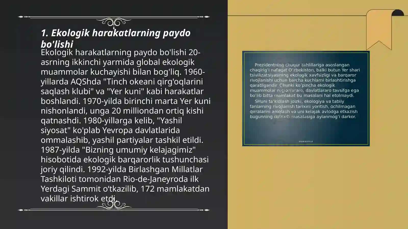 Ekologiya va tabiatni muhofaza qilish rivojlanish tarixi 3