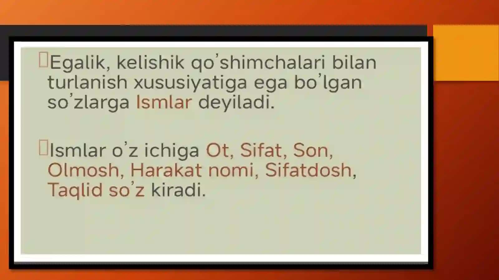 ISMLAR VA ULARNING OʻZIGA XOS XUSUSIYATLARI 3
