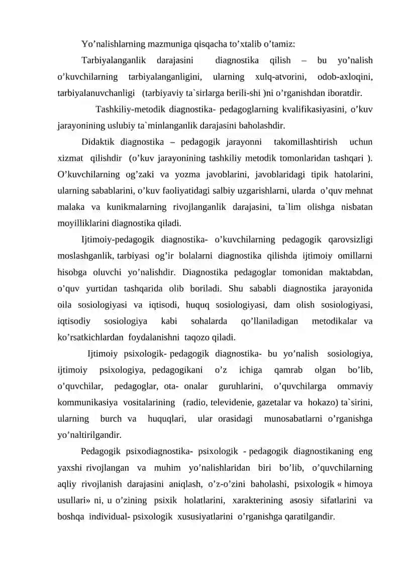 Psixоlоgik – pеdаgоgik diаgnоstikаning аsоsiy yo’nаlishlаri vа tаmоyillаri 3