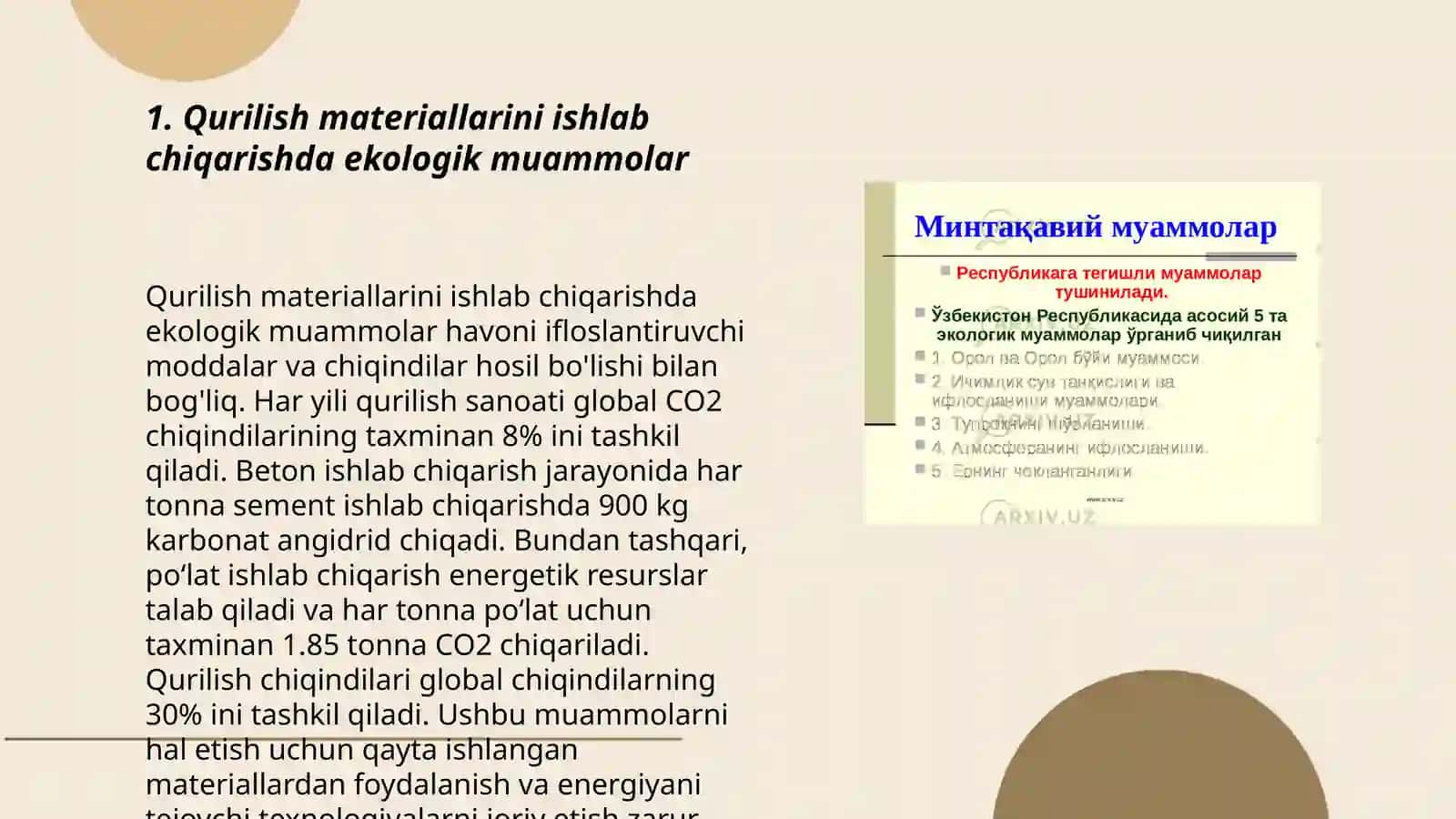 Qurilish kimyosi va ekologik muammolari 3