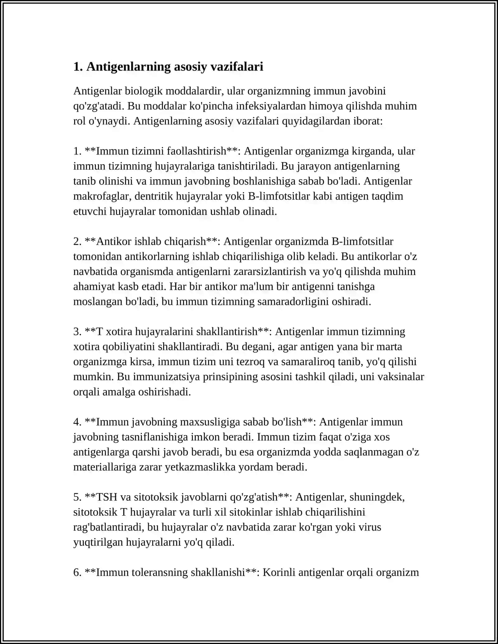 ANTIGENLARNING UMUMIY AHAMIYATI 3
