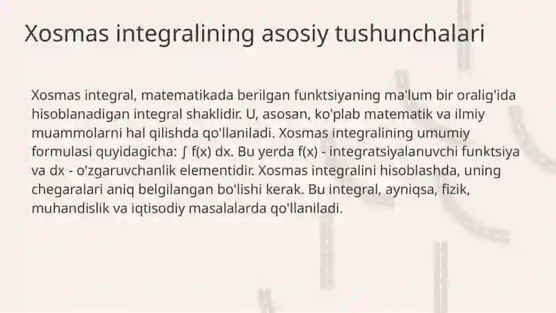 Xosmas integral 3