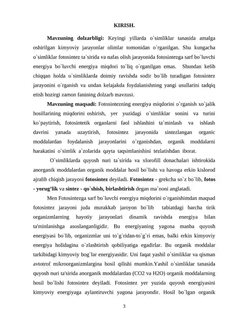 O`SIMLIKLAR FIZIOLOGIYASI FANIDAN 3