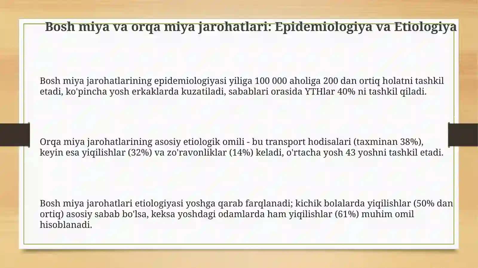 Bosh miya travmasi. Umurtqa pog’anasi travmasi 3