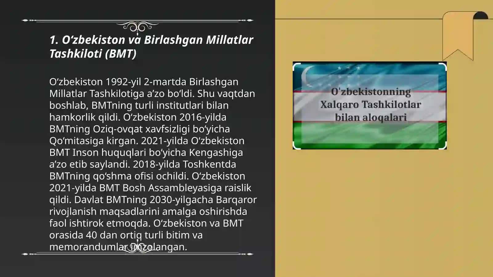 O‘zbekistonning xalqaro tashkilotlar bilan hamkorlik aloqalar 3