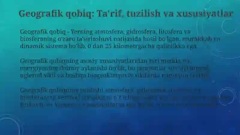Yerning geografik qobig'i. Gidrosfera. 3