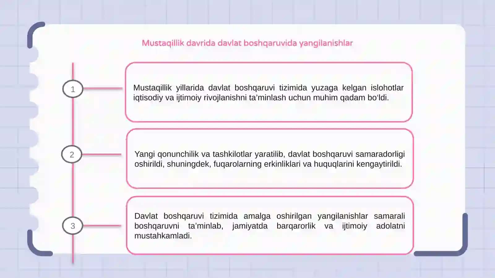 Mustaqillik yillarida davlat boshqaruvi tizimida amalga oshirilgan islohatlar 3