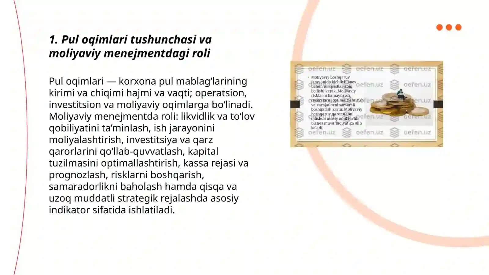 Pul oqimlari tushunchasi va moliyaviy menejmentdagi roli 3