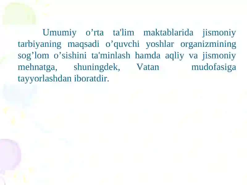 Maktab o`quvchilarining jismoniy tarbiyasi 3