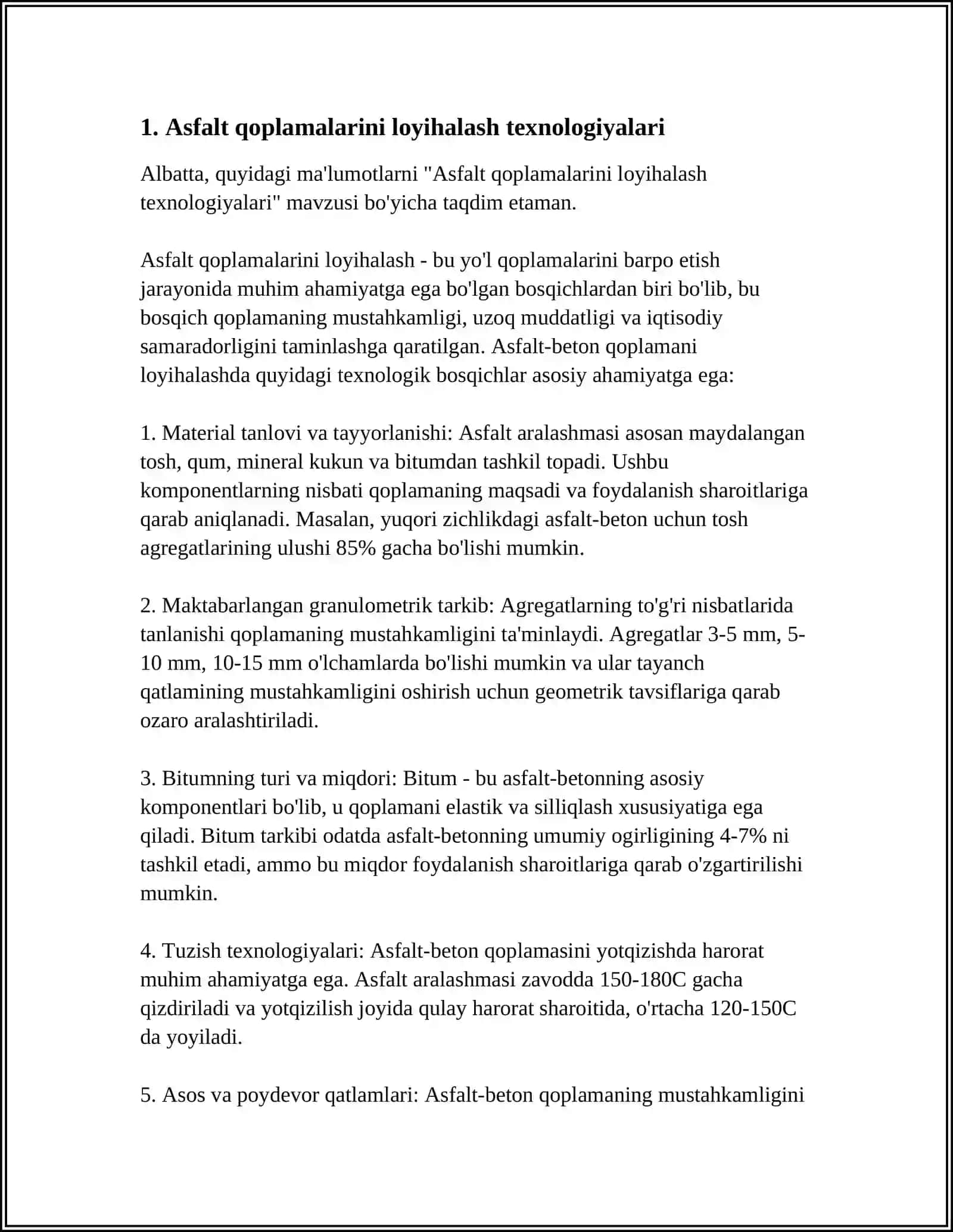 Asfalt qoplamalarini loyihalash texnologiyalari 3