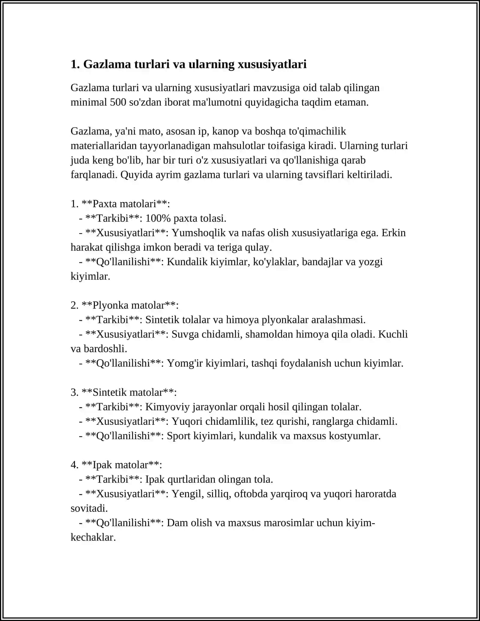 GAZLAMANING SANOATDA ISHLAB CHIQARILISHI. GAZLAMA BILAN ISHLASH METODIKASI 3